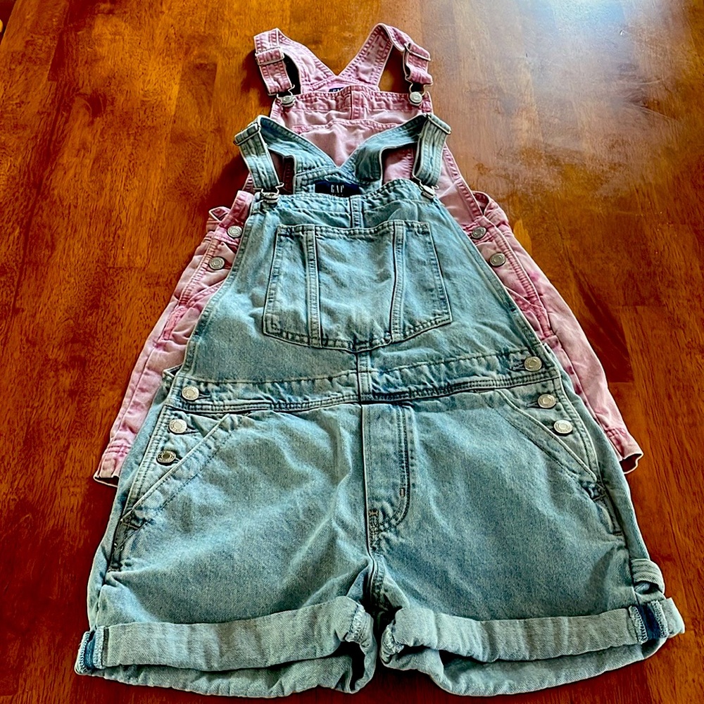 GAP Teen Denim Overall Shorts - 2 Pairs - Size 12